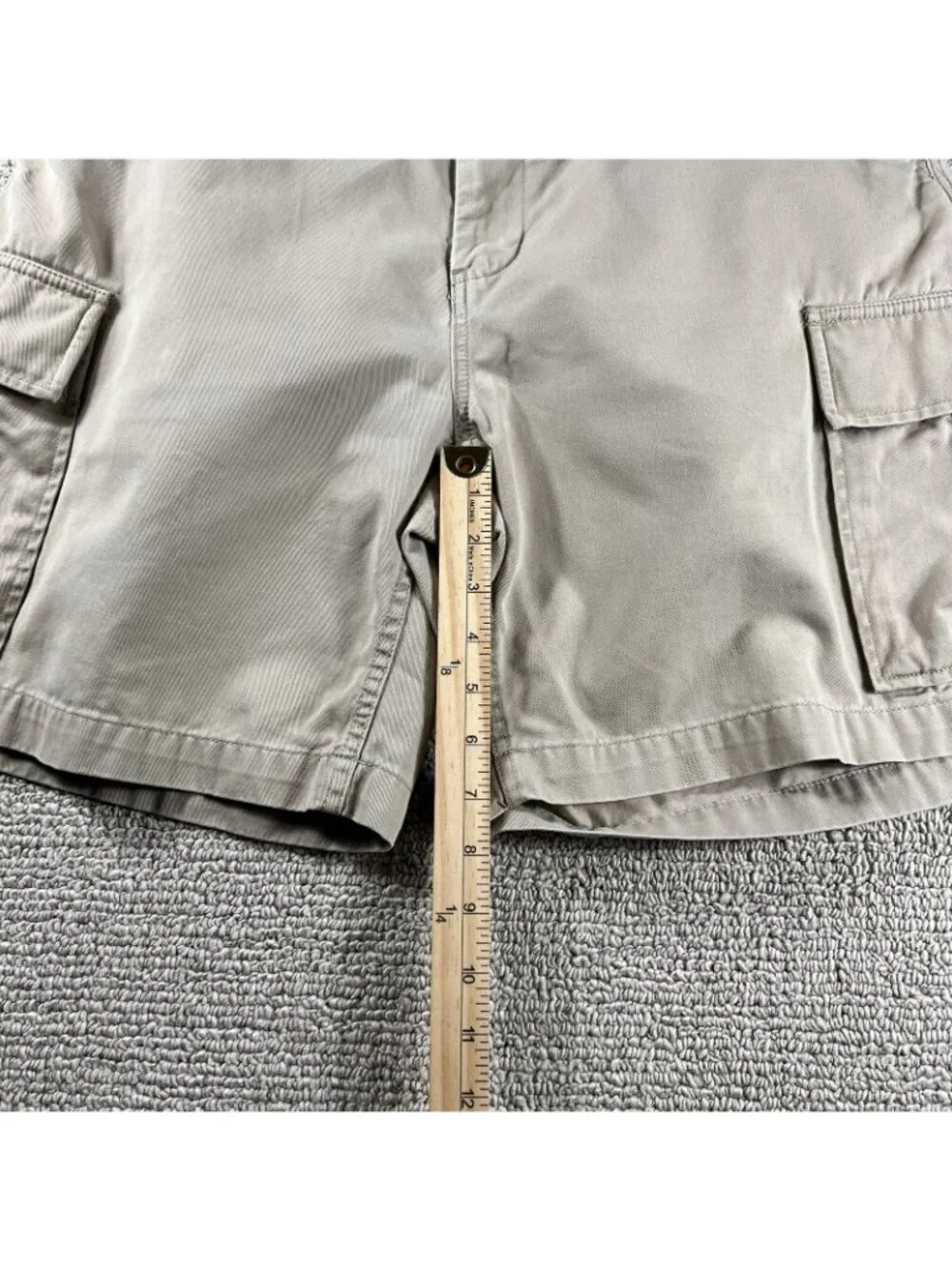 Polo Ralph Lauren Flat Front Cargo Shorts Pockets Beige Men’s Size 34 x 8